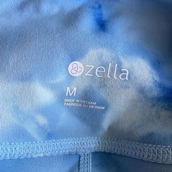 Zella Spray Dye High Waist Leggings In Blue Tie Dye Print Size M - Picture 5 of 10